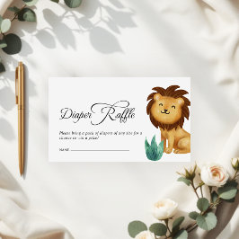 Tarjeta De Recepción Safari Jungle Lion Baby Shower Diaper Raffle