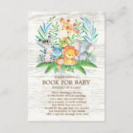 Tarjeta De Recepción Safari Jungle Neutral Baby Shower Book for Baby