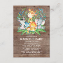 Safari Jungle Neutral Baby Shower Book for Baby