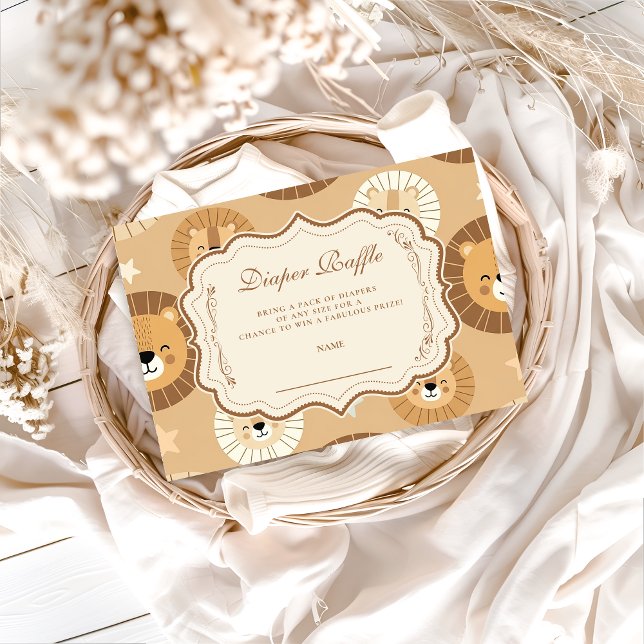 Tarjeta De Recepción Safari Lion Diapper Raffle (Subido por el creador)