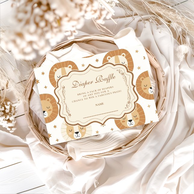 Tarjeta De Recepción Safari Lion Neutral Baby Shower Diapper Raffle (Subido por el creador)