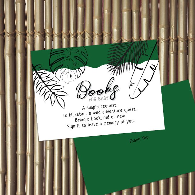 Tarjeta De Recepción Safari salvaje deja libros verdes forestales para  (Subido por el creador)