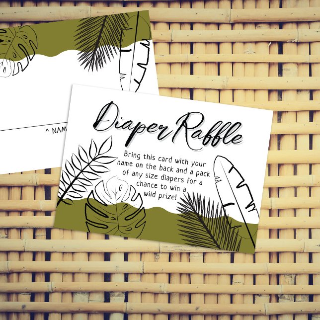 Tarjeta De Recepción Safari salvaje sale de la hojarasca de Diapé Verde (Subido por el creador)