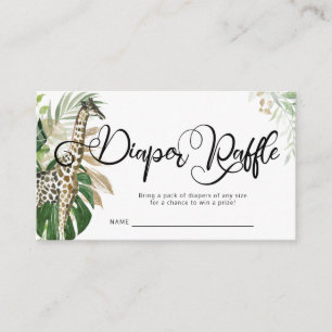 Tarjeta De Recepción Safari tropical Giraffe Baby Shower Diaper Raffle