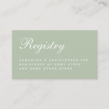 Sage Boda Registry Elegant Script Simple Verde