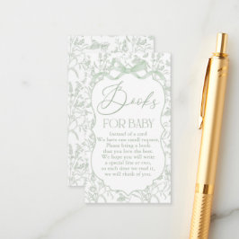 Tarjeta De Recepción Sage Bow Baby Shower Book