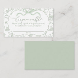 Tarjeta De Recepción Sage Bow Baby Shower Diaper Raffle