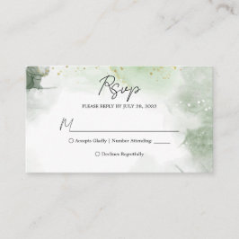 Tarjeta De Recepción Sage de presupuesto Agua Verde Splash Wedding Rsvp