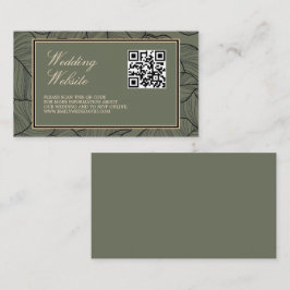 Tarjeta De Recepción Sage Elegant QR Code Classic