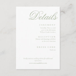 Tarjeta De Recepción sage green 