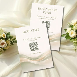 Tarjeta De Recepción Sage Green and Ivory Registry & Honeymoon Fund