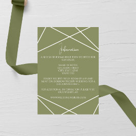 Tarjeta De Recepción Sage Green and White Geometric Wedding