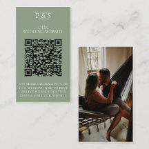Sage Green Boda Web QR Code Photo Rsvp
