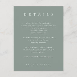 Tarjeta De Recepción Sage Green Boho detalla el Boda moderno