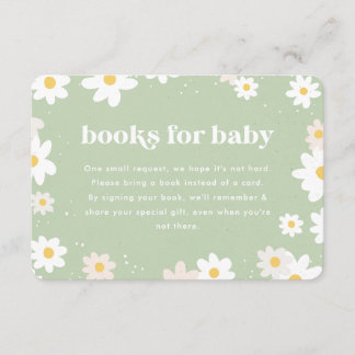 Tarjeta De Recepción Sage Green Books for Baby Daisies