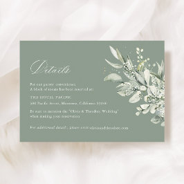 Tarjeta De Recepción Sage Green Botanical Wedding Accommodation
