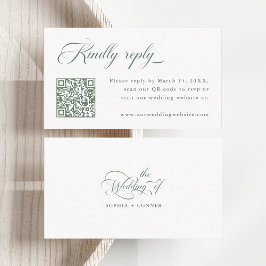 Tarjeta De Recepción Sage Green Delicate Elegant Wedding RSVP