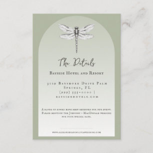 Tarjeta De Recepción Sage Green Dragonfly Boda