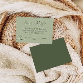 Tarjeta De Recepción Sage Green Elegant Moderno Diaper Raffle Baby