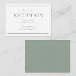 Tarjeta De Recepción Sage Green Elegant Script Acogida
