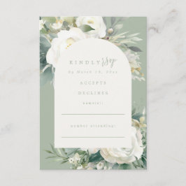 Tarjeta De Recepción Sage Green Eucalyptus Floral Wedding RSVP