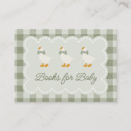 Tarjeta De Recepción Sage Green Gingham Buffalo Check Baby Shower Linen