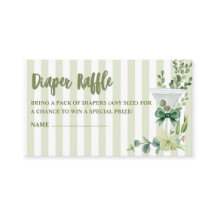 Sage green martini Baby Shower Diaper Raffle