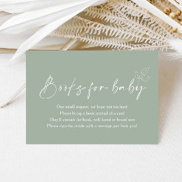 Tarjeta De Recepción Sage Green Modern Baby Shower Books For Baby