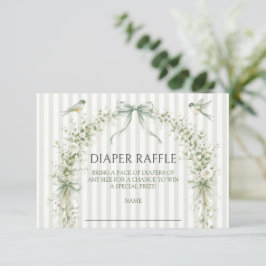 Tarjeta De Recepción Sage Green Nesting Party Baby Shower Diaper Raffle