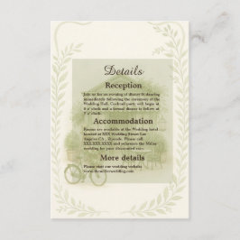 Tarjeta De Recepción sage green romántico boda café al aire libre