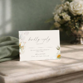 Tarjeta De Recepción Sage Green RSVP Card with Meal Choice