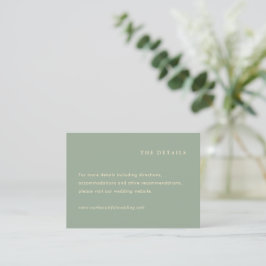 Tarjeta De Recepción Sage Green Simple Modern Wedding