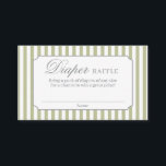 Tarjeta De Recepción Sage Green Stripes Diaper Raffle Card<br><div class="desc">Sage Green Stripes Diaper Raffle Card</div>