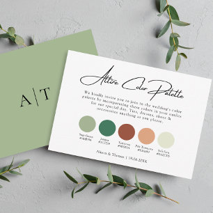 Tarjeta De Recepción Sage Green Terracotta Boda Color Paleta