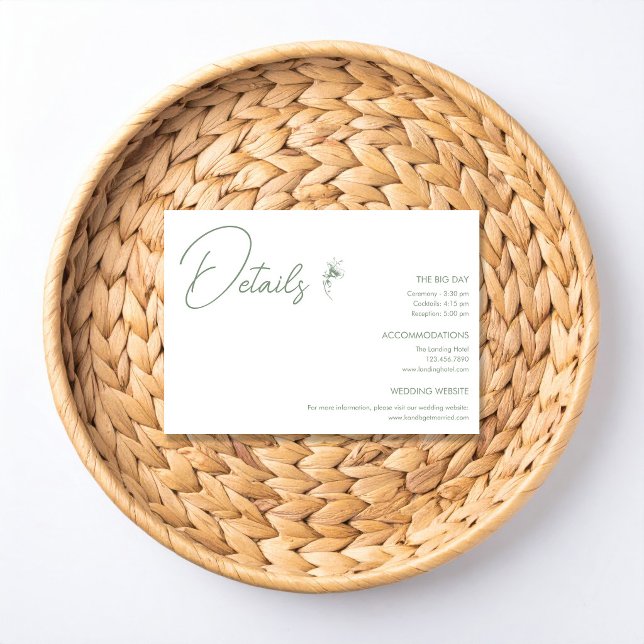 Tarjeta De Recepción Sage Green Toile Details (Subido por el creador)