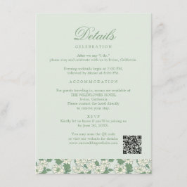 Tarjeta De Recepción Sage Green Wedding Information Card