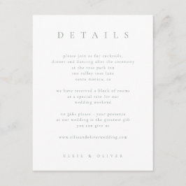 Tarjeta De Recepción Sage Green & White Boho Detalles del Boda moderno