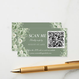 Tarjeta De Recepción Sage Green White Floral Wedding RSVP 