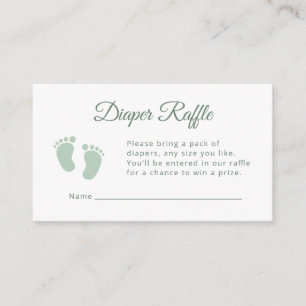 Tarjeta De Recepción Sage Minimal Little Footsteps Baby Shower Pañal