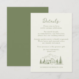 Tarjeta De Recepción Sage Mountain Wedding Details Enclosure Card
