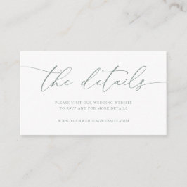 Tarjeta De Recepción Sage Olive Green Modern Minimalist Wedding