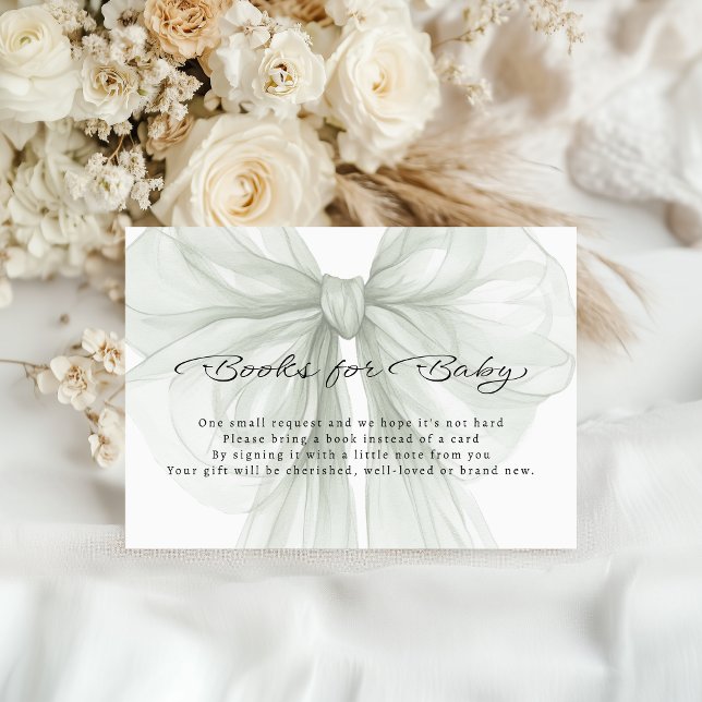 Tarjeta De Recepción Sage Sheer Bow Books for Baby Insert (Subido por el creador)