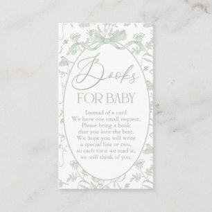 Tarjeta De Recepción Sage toile Baby Shower Book