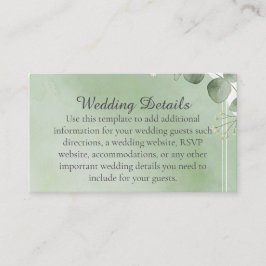 Tarjeta De Recepción Sage Whisper Botanical Enclosure Cards