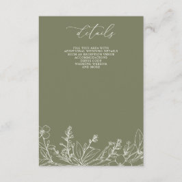Tarjeta De Recepción Sage Wildflowers Woodland Garden Boda Floral