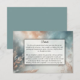 Tarjeta De Recepción Sage y Terracotta Stardust Skies Boda