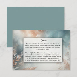 Tarjeta De Recepción Sage y Terracotta Stardust Skies Boda