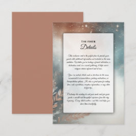 Tarjeta De Recepción Sage y Terracotta Stardust Skies Boda