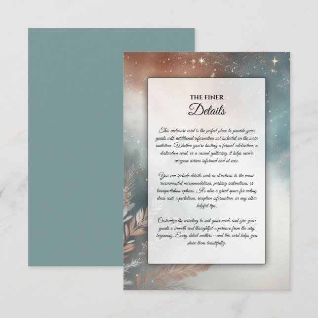 Tarjeta De Recepción Sage y Terracotta Stardust Skies Boda (Anverso / Reverso)