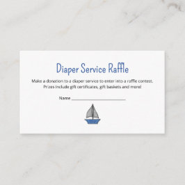 Tarjeta De Recepción Sailboat Baby Boy Shower Diaper Service Raffle